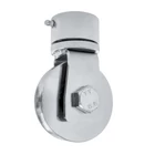 Torlaufrolle für Falttor mit drehbarem Stützbock, Rolle Ø 78 mm, U Ø 16 mm Profil, kugelgelagert, mit Schmiernippel